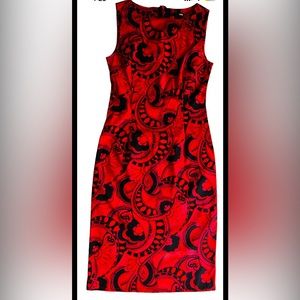 H&M Womens Cool Tank Dress size 4,floral print  black red sleeveless